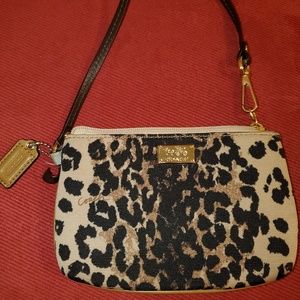 Small leopard print Coach coin purse
